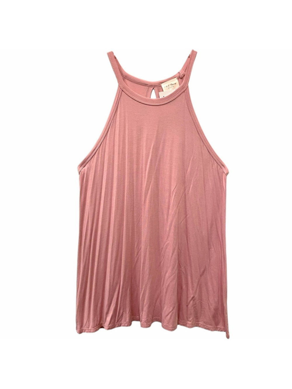 143 Story by Line Up Women Medium Tank Top High Neck Flowy Keyhole Back Pink NEW